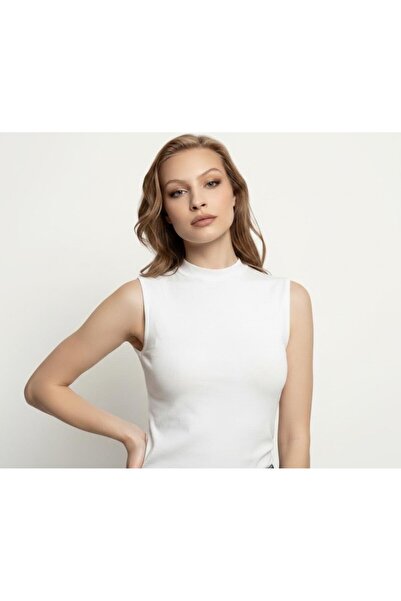 YPC TEKSTİL Women's Cotton Half-Throat Zero-Sleeve Bodysuit (1420)