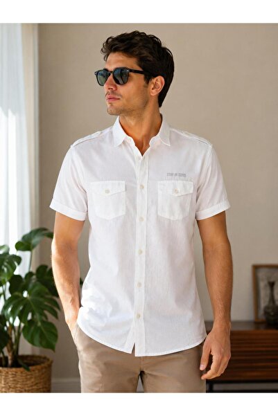 Collezione Slim Fit Street Wear Kısa Kollu Gömlek