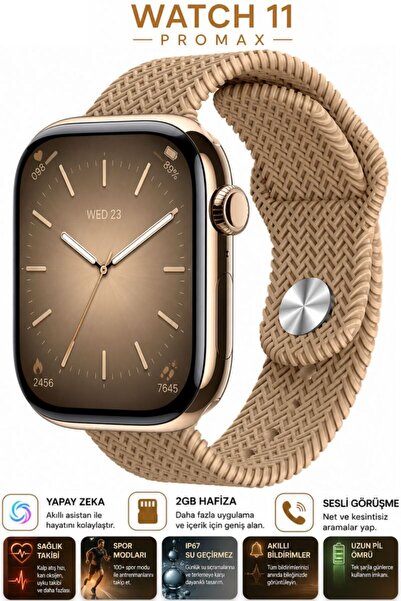 SONREİR Watch HK11 PRO MAX Kahve Akıllı Saat Sesli Görüşme Yapay Zeka Destekl...