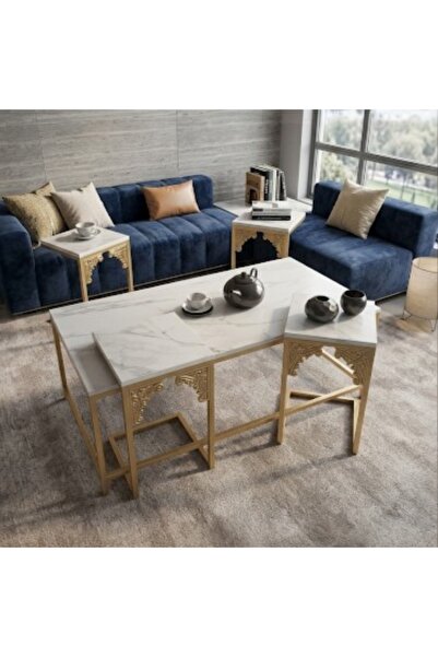 Tables طقم طاولة قهوة خمس قطع.. تصميم ملكي انيق