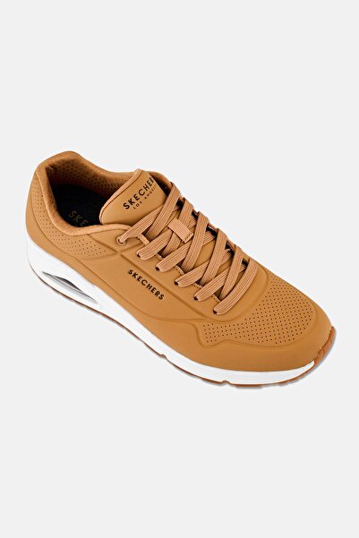 SKECHERS حذاء رجالي Uno-Stand On Air Lace Up للاستخدام الخارجي، لون بني