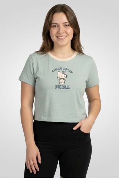Puma x Hello Kitty Women Sportswear Fit Short Sleeve Outdoor T-Shirt, Sky Blue