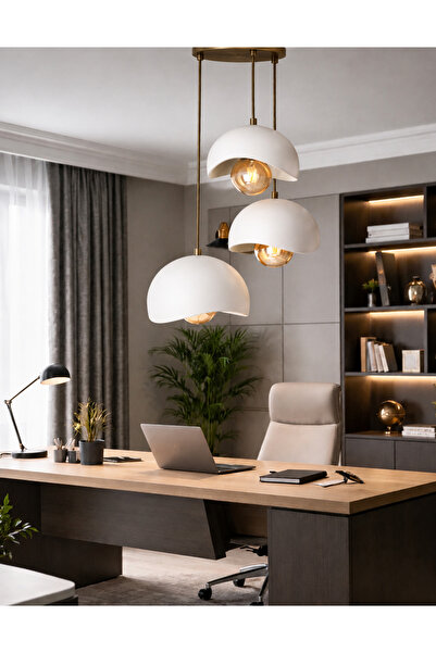 Ferisa Home Beya Eskitme Beton Ampül Hediye Pinterest 3'Lü Sarkıt Avize Bohem...