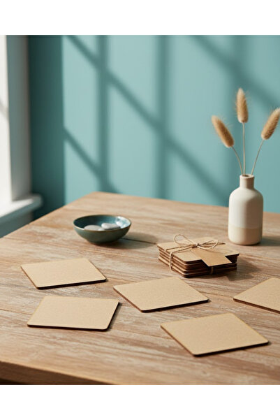 ih ihra Set of 12 Wooden Square Coasters - Raw Mdf Paintable Decorative Hobby...