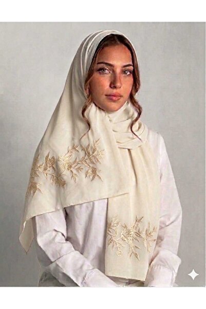 Veil Designer Pual of White Offers Two Layers with Embroidery on Both Sides, ...