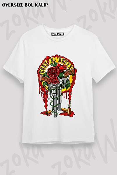 ZOKAWEAR Unisex Loose Fit Guns N Roses V20 Printed T-Shirt
