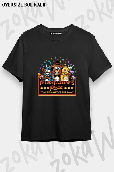 ZOKAWEAR Unisex Loose Fit Fnaf Five Nights V9 Printed T-Shirt