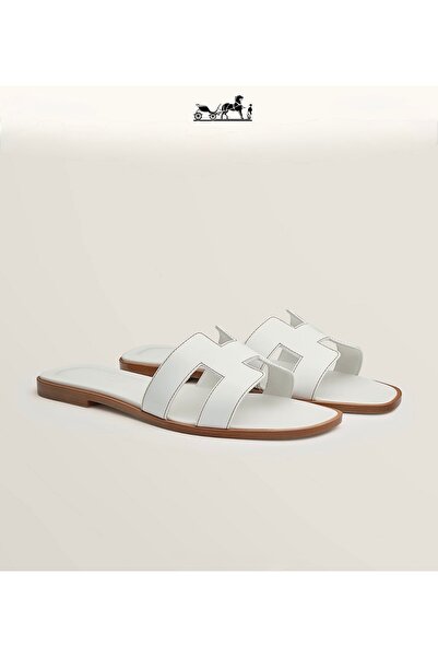 HERMES PARIS Oran womens white balnc sandal