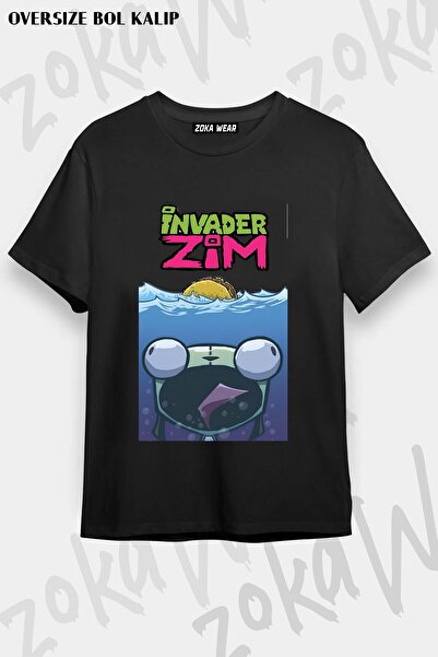 ZOKAWEAR Μπλουζάκι Unisex Loose Fit με στάμπα Invader Zim v17