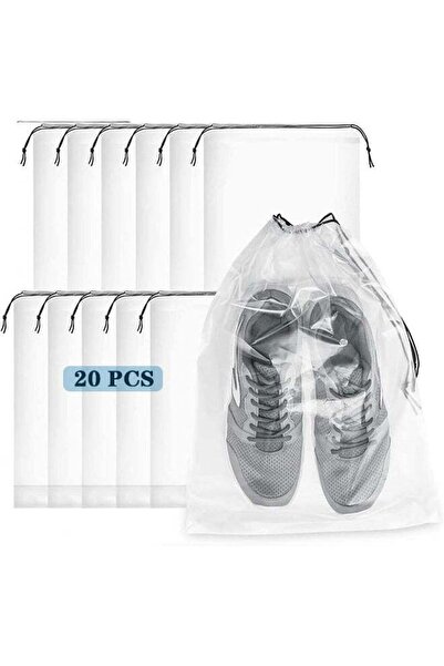 Arabest 20-Piece Transparent Storage Bags Set,Clear Drawstring Shoe Organizer...