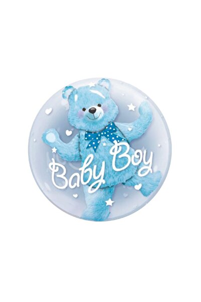 MP Mirific Party Balon Bobo transparent, Bebeluș băiat, 55 cm