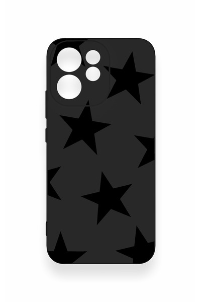 Vip Case Oppo Reno 15F Uyumlu Siyah Star Desenli Silikon Kılıf