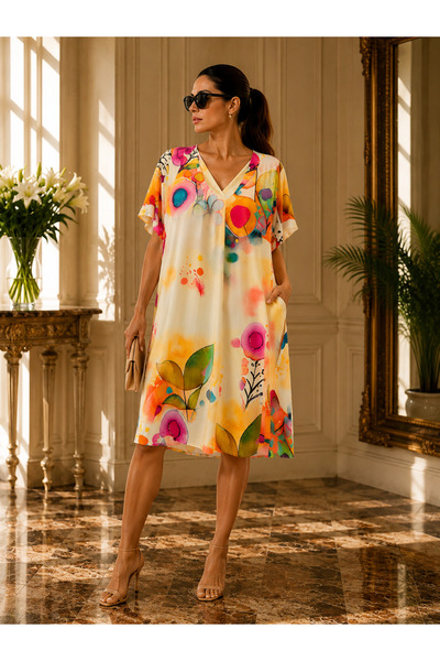 Rainbow Rochie colorata vascoza 100%
