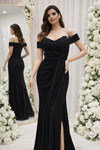shahad fashion Dramatic Black-Tie Style Evening Gown, Hollywood Elegance with...