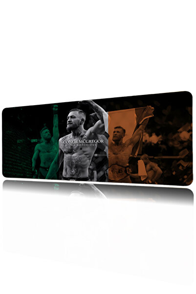 Halura Conor McGregor UFC 40x90 Desenli Dijital Baskılı Oyuncu Mousepad XXL K...