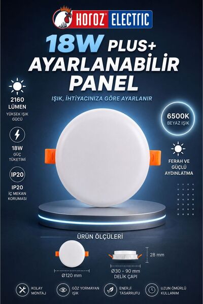 Horoz Elektrik 18 WATT PLUS+ AYARLANABİLİR PANEL