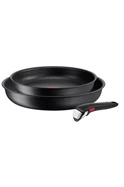 TEFAL Set de 3 piese Ingenio Black Stone L3999032, tigaie de 24/28 cm, mâner ...