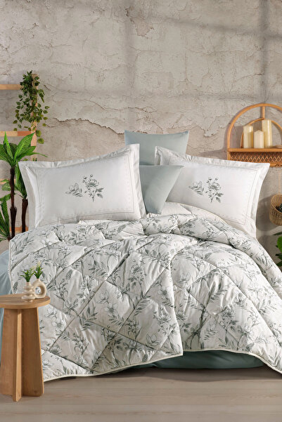 Clasy Ranforce 100% Cotton Double Sleeping Set Bloomera Mint