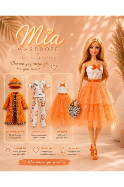MIA WARDROBE MIA TURUNCULU ENERJİ DOLU OYUNCAK BEBEK KIYAFETİ