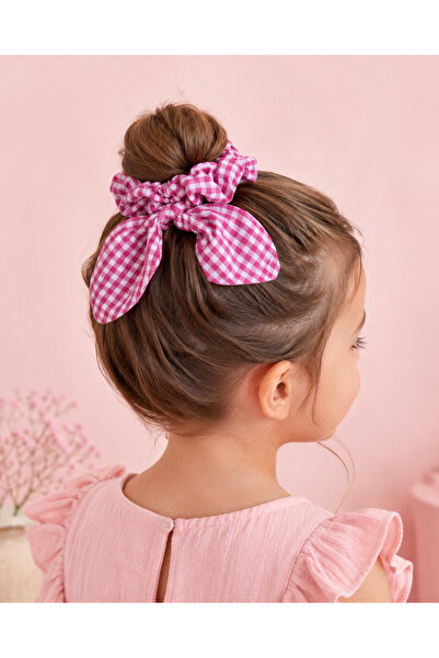 chipiques Agrafă roz mini cu model Gingham