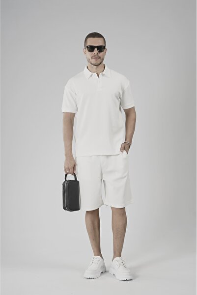 Butik Trend Biz Half Oversize Polo Collar Men's Shorts Set