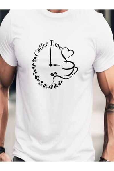 COZYWEAR Coffee Time Printed White T-Shirt
