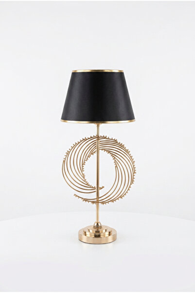 LUMINZO Viora Gold Luxury Series Black Headboard Spiral Design Metal Lampshad...