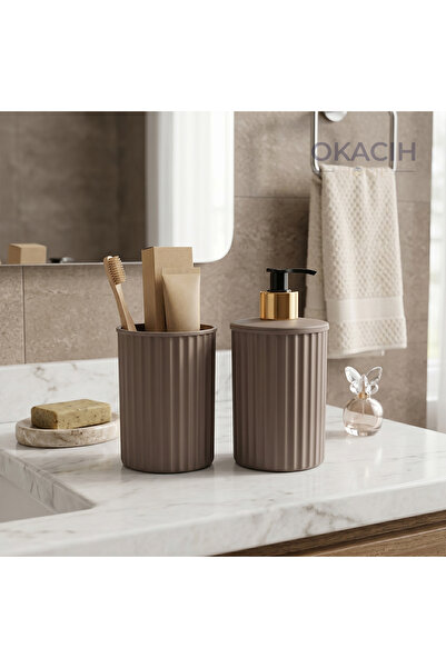 okacih Striped Countertop Soap Dispenser Set - Luxury Liquid Soap Dispenser a...