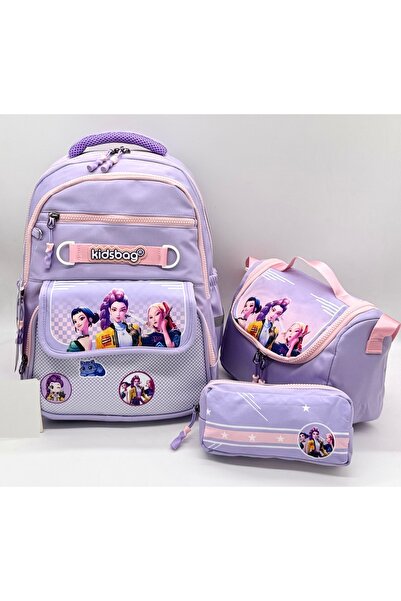 ms mixxstore Set of 3 Primary School Bags for Girls, Patterned Set, Foil-Line...