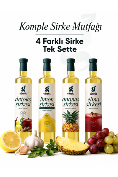 Gürbüzden Doğal Fermente Detoks Sirkesi + Limon Sarımsak Maydanoz Sirkesi + E...