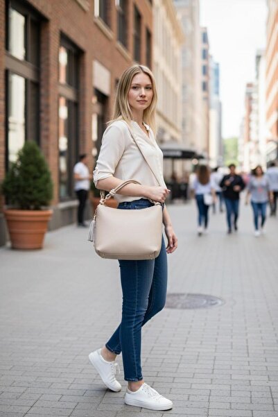DUYGUSHOESBAG حقيبة كتف نسائية مستوردة من الجلد الناعم بحزام طويل مكونة من 5 ...
