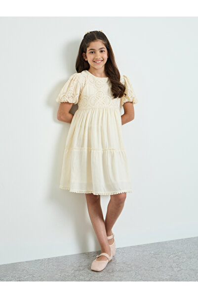 Styli Teen Girls Lace Insert A-Line Dress
