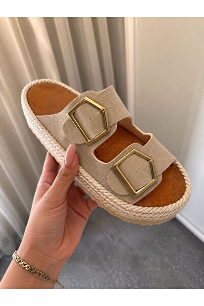 PLN SHOES نعال نسائية مريحة ذات نعل طبي وشريط مزدوج ومشبك ملفوف