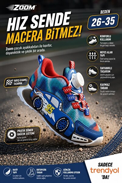 zoom shoes Zoom Car Renkli Çocuk Spor Ayakkabısı