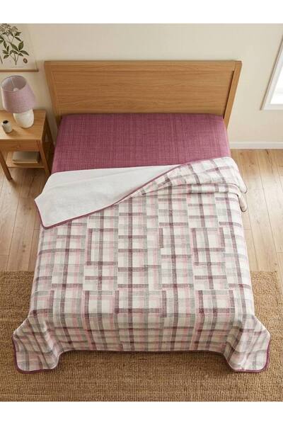 ŞENER HOME Model în carouri Madras imprimat 200x240 cm. Pat dublu (BATTAL) Pa...
