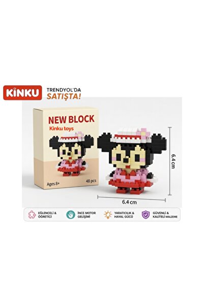 KİNKU New Block023-Miki mouse-Puzzle-Yapboz-3D Zeka geliştiren-Mini Sevimli F...