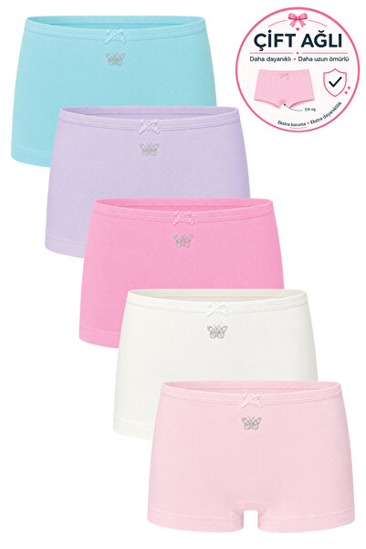 biyokids Kız Çocuk Boxer 5'li Paket Taş Baskılı