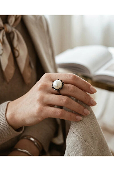 Dorvina Bronze Women Ring Authentic Copper Jewelry Big Round Pearl Adjustable...