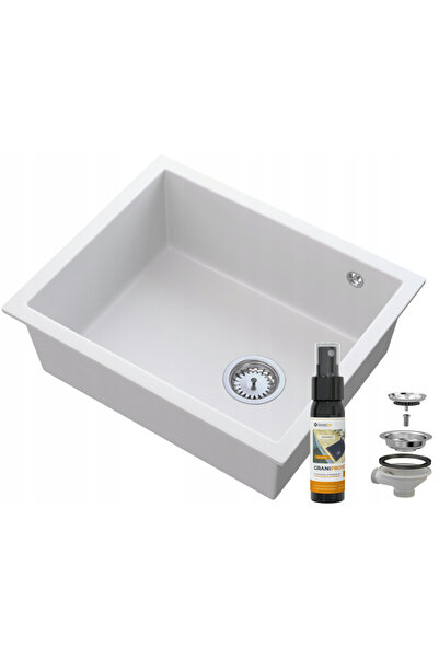 Granitan Set chiuveta suspendata Salix cu sifon si spray, Granitan, 560x460mm...