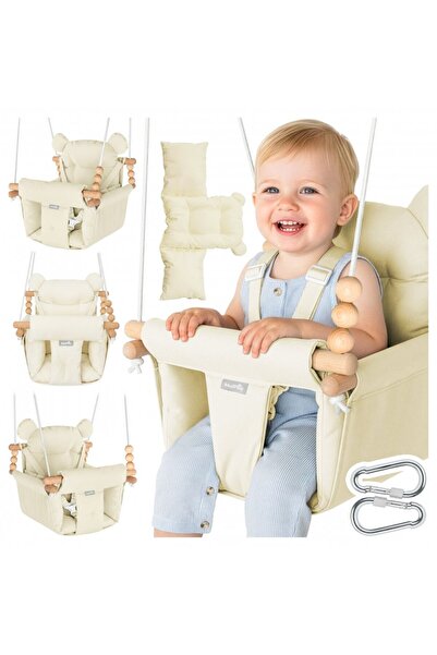 MalPlay Leagan suspendat pentru bebelusi Malo Beige, cu pernute confortabile ...