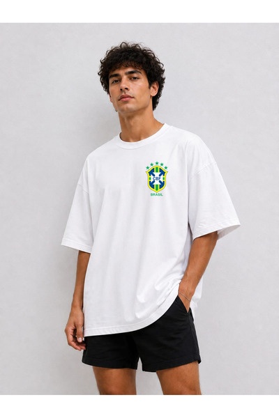ZAVIXO Men's Oversize 100% Cotton T-Shirt Comfortable Casual Street Style