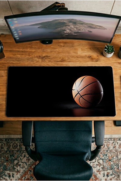 Halura Basketball Ball 30X70 Patterned Digital Printed Player Mousepad XXL wi...