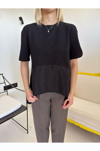 Bade Butik Oversize T-Shirt with Black Stitching Detail