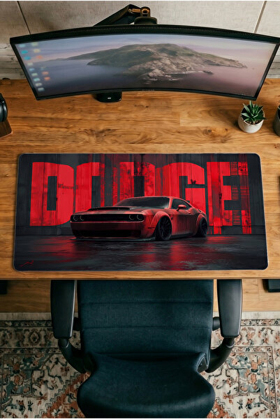 Halura Dodge Car 30X70 Patterned Digital Printed Gamer Mousepad XXL with Non-...