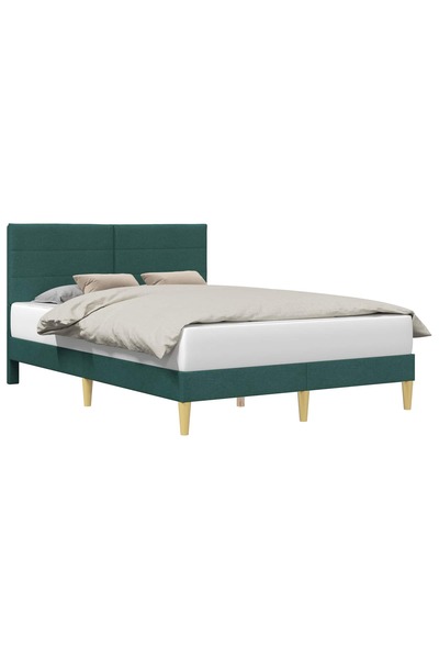 vidaxl Cadru de pat cu headboard Gri închis 137 x 190 cm Țesătură