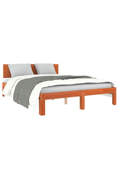 vidaxl Cadru de pat Maroniu cerat 120 x 190 cm Lemn de pin masiv