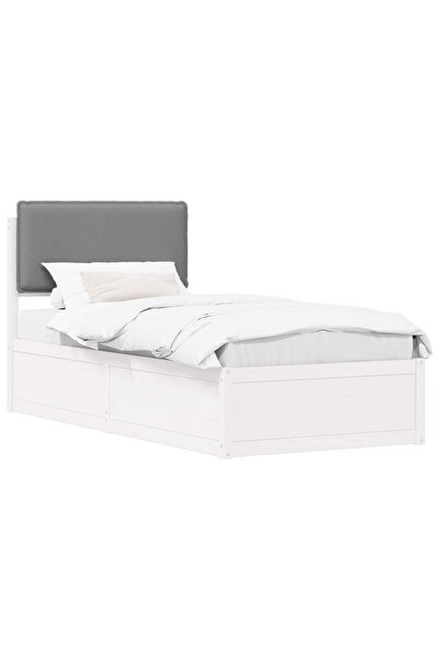 vidaxl Cadru de pat cu tăblie tapițată Gri deschis 100 x 200 cm
