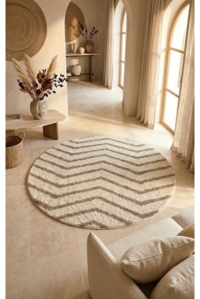 EUROBANO Marta Nordic Circle Machine Washable Living Room Bedroom Floor Mat C...