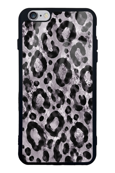 Spoyi iPhone 6 Plus Gray Leopar Tasarımlı Glossy Telefon Kılıfı