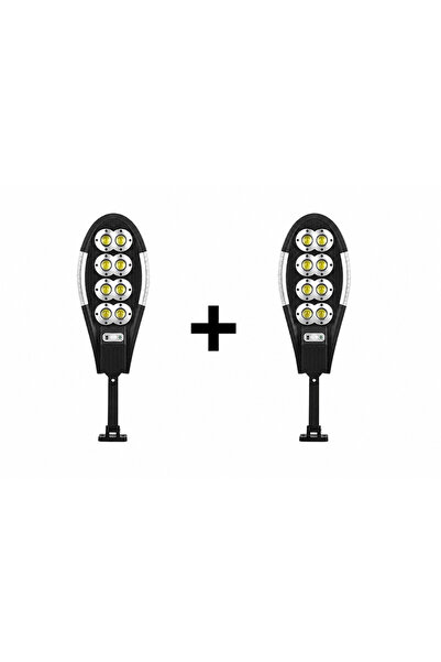 DealsReall Set 2x Lampă stradală solară (Set de 2), 200 LED-uri + 8 COB-uri, ...